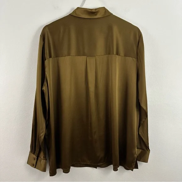 EILEEN FISHER SILK BUTTON UP BLOUSE WOMEN'S SIZE L - Picture 2 of 5